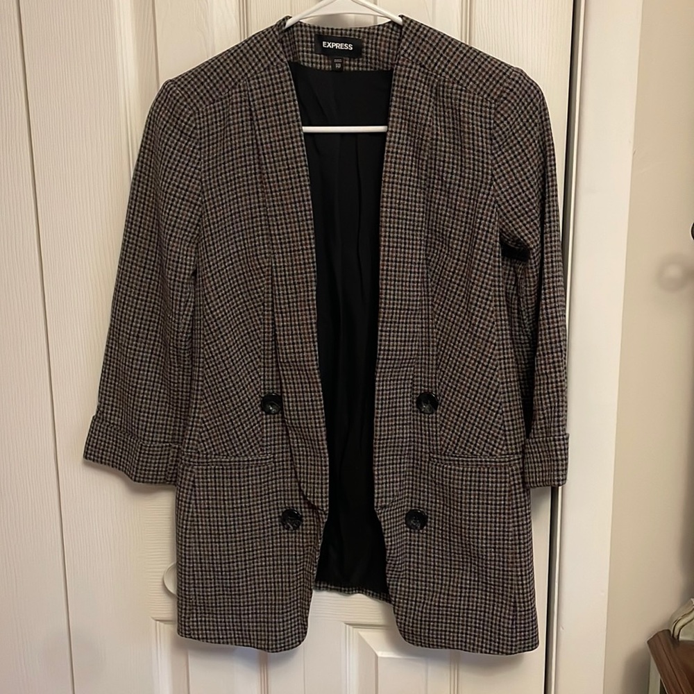 Express navy & brown blazer